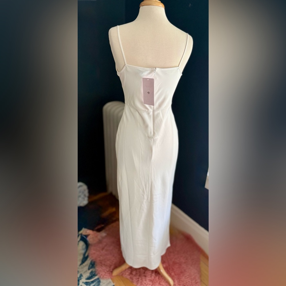 Sachin + Babi BHLDN Cali Cowl Neck Satin Midi Dress Ivory White Bridal Wedding 4 - Picture 4 of 6